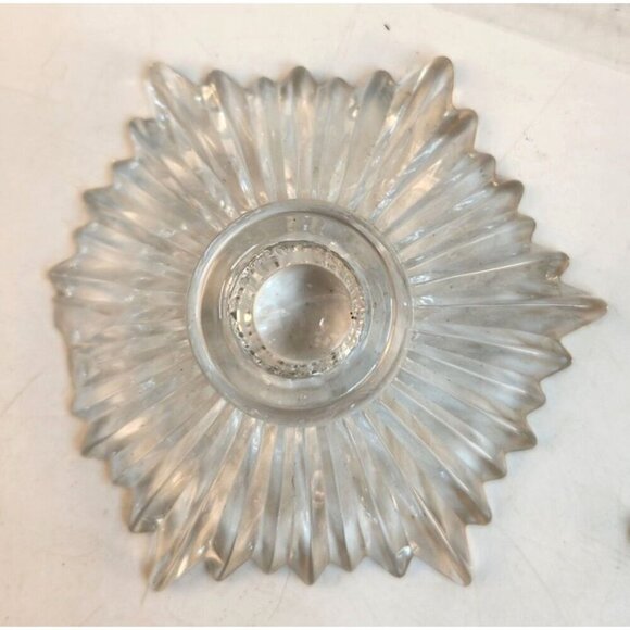 Fostoria Flame Pattern Low Candlestick Blocks 2545 George Sakier Design Art Dec - Picture 4 of 6